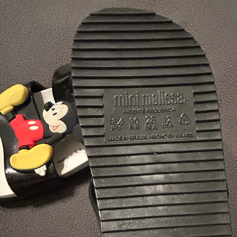 Mini Melissa 12 Disney Minnie Mouse & Mickey Mouse black sandal